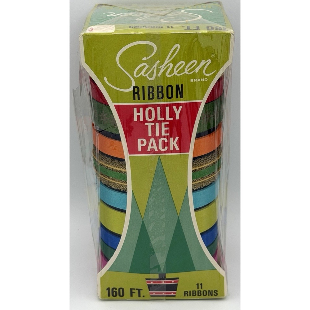 3M Sasheen Ribbon Holly Tie 11 Ribbons Multi Color 160 Feet New Vintage